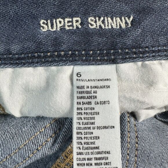 American Eagle SUPER SKINNY Womens Size 6 Mid Rise Blue Jeans Denim Pants 29x29 - Picture 11 of 11